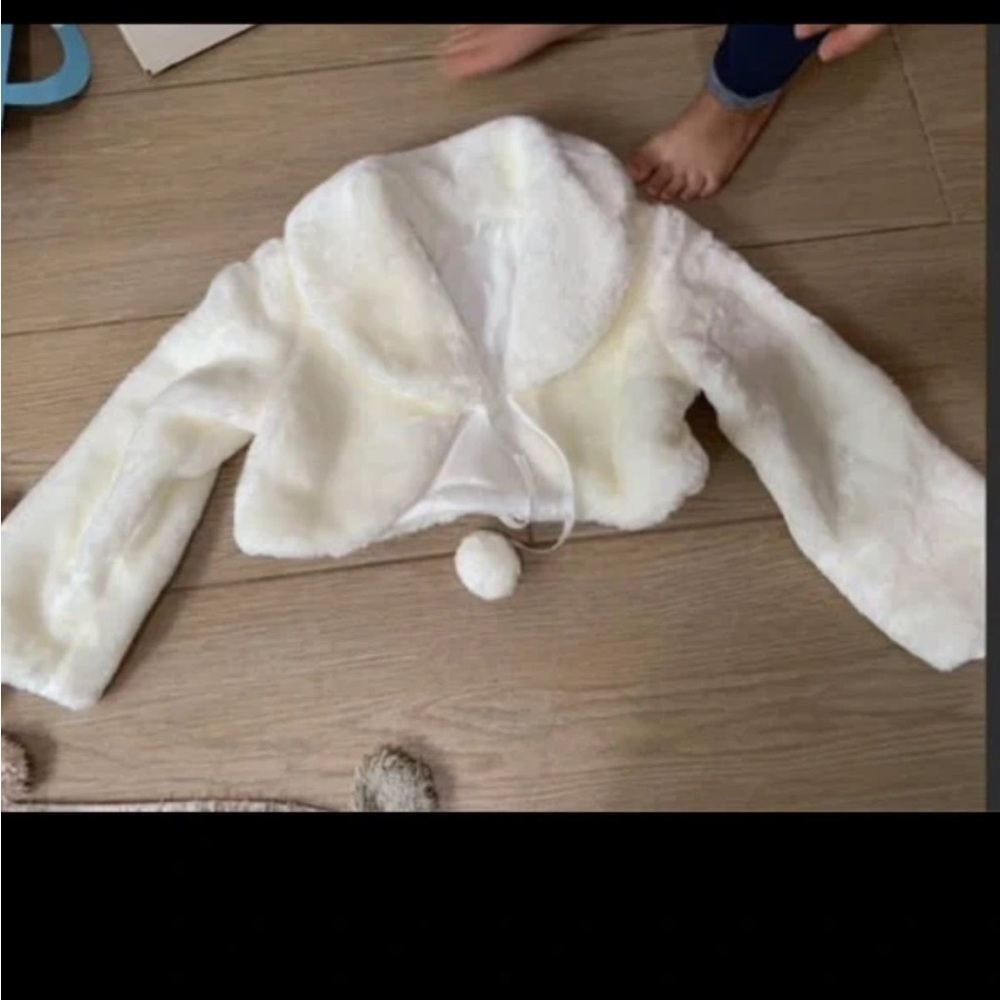 Kids White Faux Fur Jacket